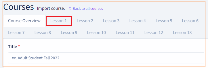 Course Lessons