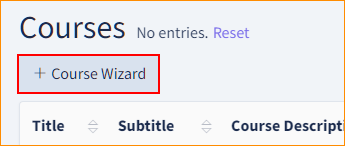 Courses Wizard